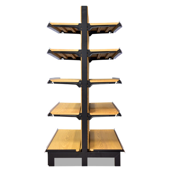 Supermarket Shelf Display Rack Shelves Wood Style Cold rolled Steel