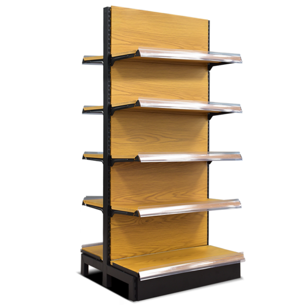 Supermarket Shelf Display Rack Shelves Wood Style Cold rolled Steel