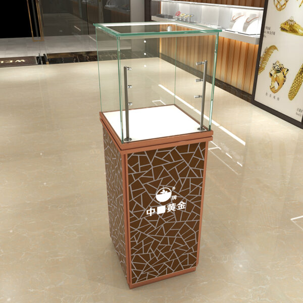 Mall Display Kiosk Cabinet Standing Showcase Luxury Jewelry Shop Exhibition Titanium Aluminum Alloy Colorful
