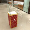 Mall Display Kiosk Cabinet Standing Showcase Luxury Jewelry Shop Exhibition Titanium Aluminum Alloy Colorful