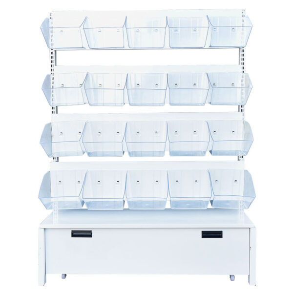 Main-05 Retail Display Racks Snack Food Counter Case Cabinet Mall kiosk Single Double Side Shelf Easily Install