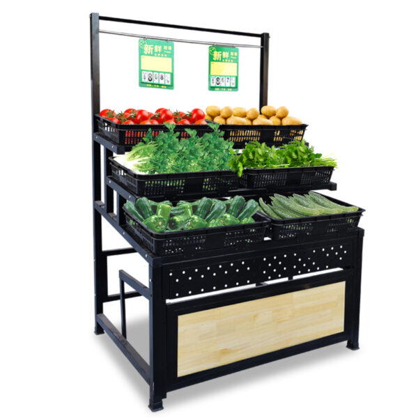 Supermarket Fruit Vegetable Display Showcase Stand shelf (3) Fruit Vegetable Racks for Supermarket Display Showcase Cabinet Counter Racks Shelves shelf Easily Install