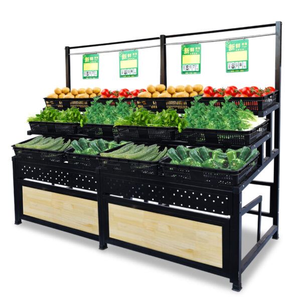 Supermarket Fruit Vegetable Display Showcase Stand shelf (4) Fruit Vegetable Racks for Supermarket Display Showcase Cabinet Counter Racks Shelves shelf Easily Install