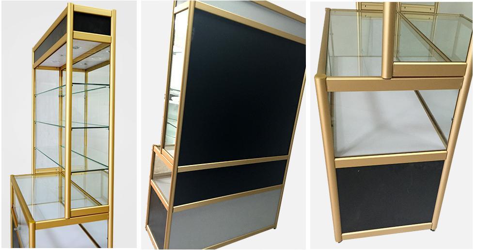 Aluminum Alloy Glass Display Cabinets Lockable Showcases