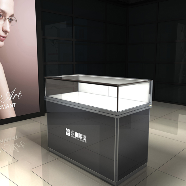 Aluminum alloy glass display showcase cabinet (4) Jewelry Mall Kiosk
