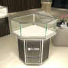 Jewelry Mall Kiosk Curio Corner Showcase Standing LED Exhibition Aluminum Alloy Display Cabinet