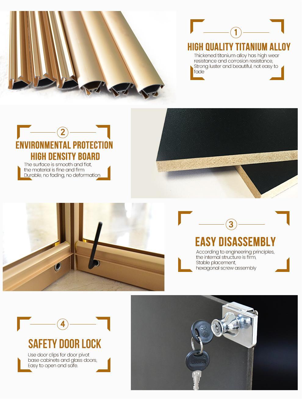 Hexagon Display Cabinet Titanium Aluminum Alloy Glass Showcase Counter