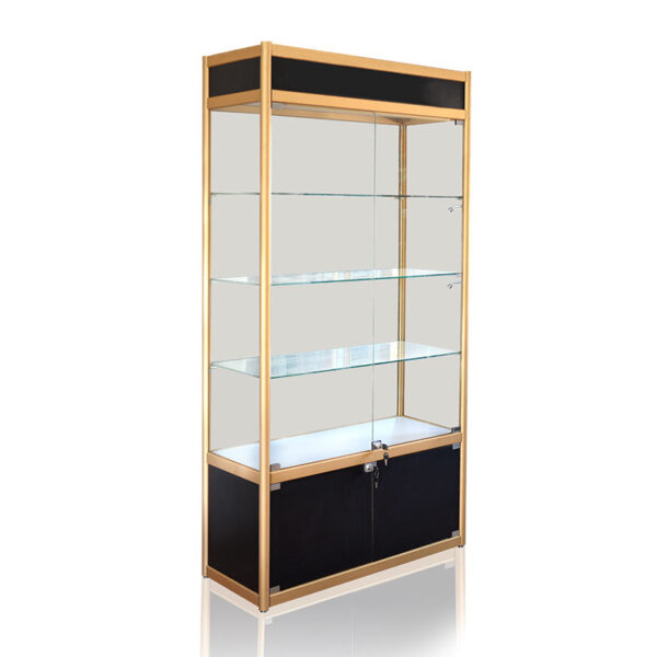 Vitrines d'exposition en aluminium et verre avec éclairage LED Vitrines d'exposition en aluminium et verre avec éclairage LED
