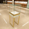 jewelry kiosk (6) jewelry kiosk Mall Corner Showcase Counter LED Aluminum Alloy Lockable Glass Display Cabinet