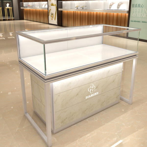 shopping centre kiosk (2) Shopping Centre kiosk for candy perfume sale Glass Display Cabinet Showcase Counter LED Aluminum Alloy Lockable