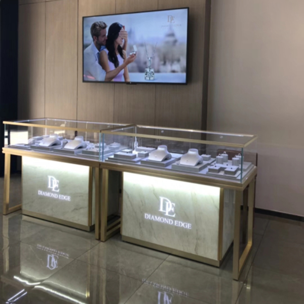 shopping centre kiosk (3) Shopping Centre kiosk for candy perfume sale Glass Display Cabinet Showcase Counter LED Aluminum Alloy Lockable