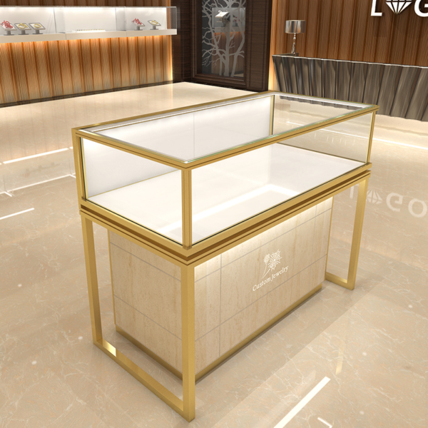 shopping centre kiosk (4) Shopping Centre kiosk for candy perfume sale Glass Display Cabinet Showcase Counter LED Aluminum Alloy Lockable