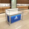 Shopping Centre kiosk for candy perfume sale Glass Display Cabinet Showcase Counter LED Aluminum Alloy Lockable