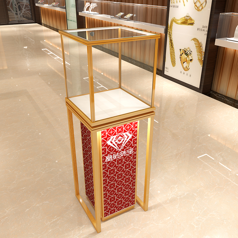Shopping small kiosk for Sale Mall Glass Display Cabinet Showcase Counter LED Aluminum Alloy Lockable