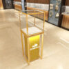 Shopping small kiosk for Sale Mall Glass Display Cabinet Showcase Counter LED Aluminum Alloy Lockable