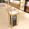 Shopping small kiosk for Sale Mall Glass Display Cabinet Showcase Counter LED Aluminum Alloy Lockable