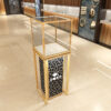 Shopping small kiosk for Sale Mall Glass Display Cabinet Showcase Counter LED Aluminum Alloy Lockable