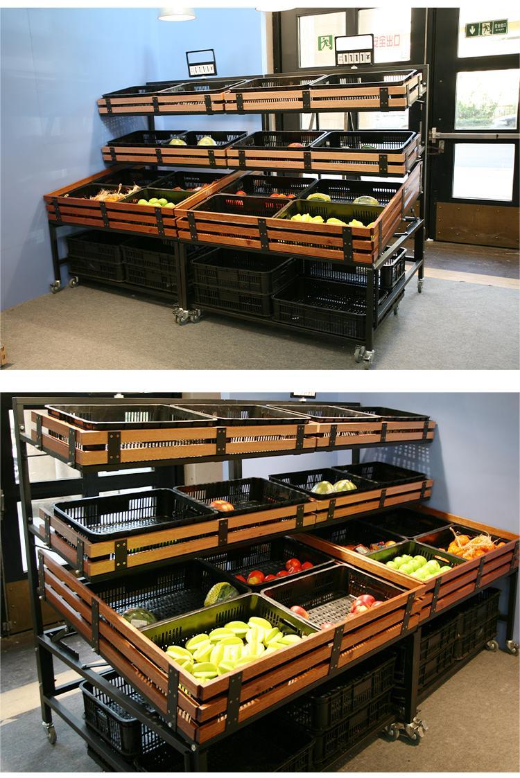  Vegetable Fruit Egg Shelves Display Rack Metal Wood