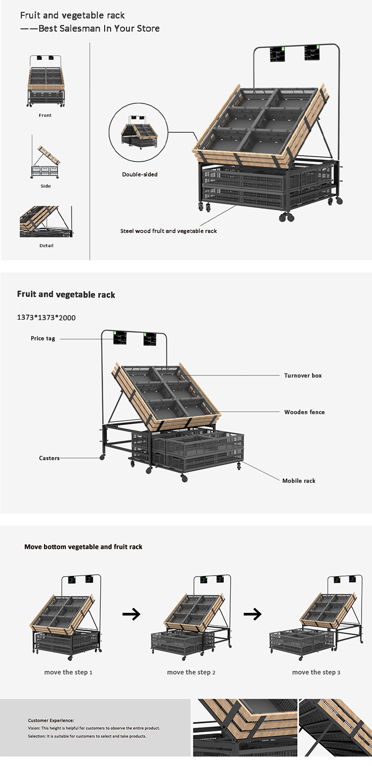 Fruit Vegetable Shelf Racks for Supermarket