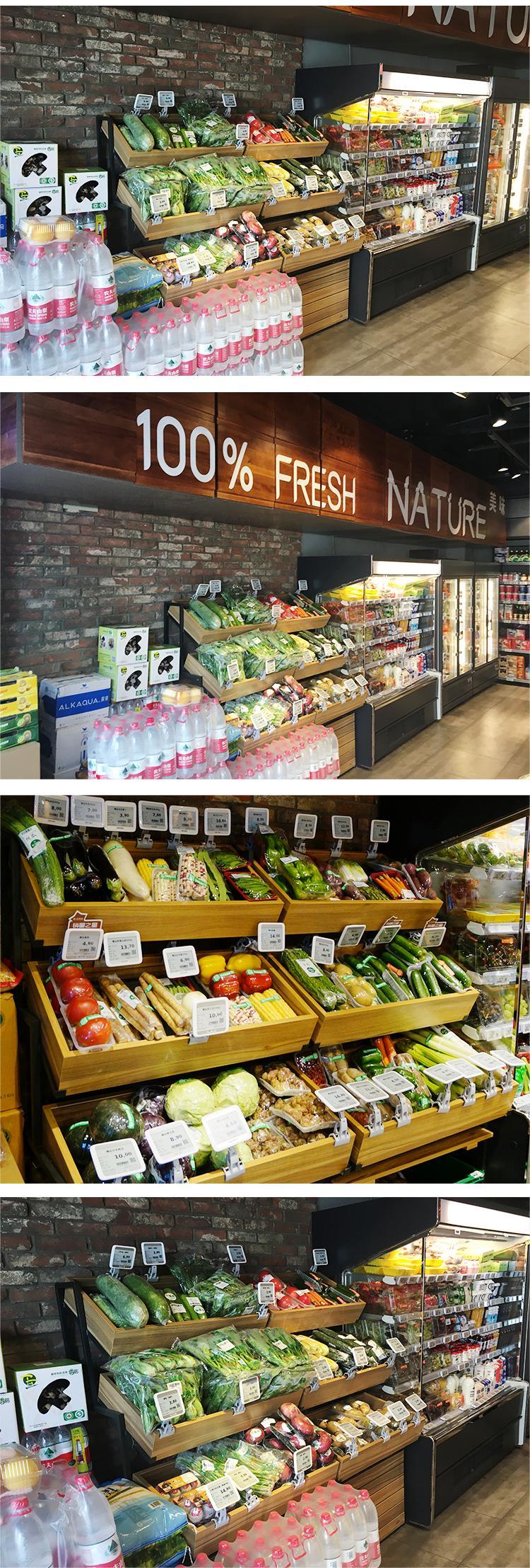 Wooden Fruit Vegetable Storage Rack Gondola Shelves Vegetable And Fruit Display Shelf (4)