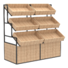 Wooden Fruit Vegetable Storage Rack Gondola Shelves Vegetable And Fruit Display Shelf (4)