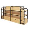 Retail Store Shelf Display Wooden Steel Iron Supermarket Shelves Rack (4)