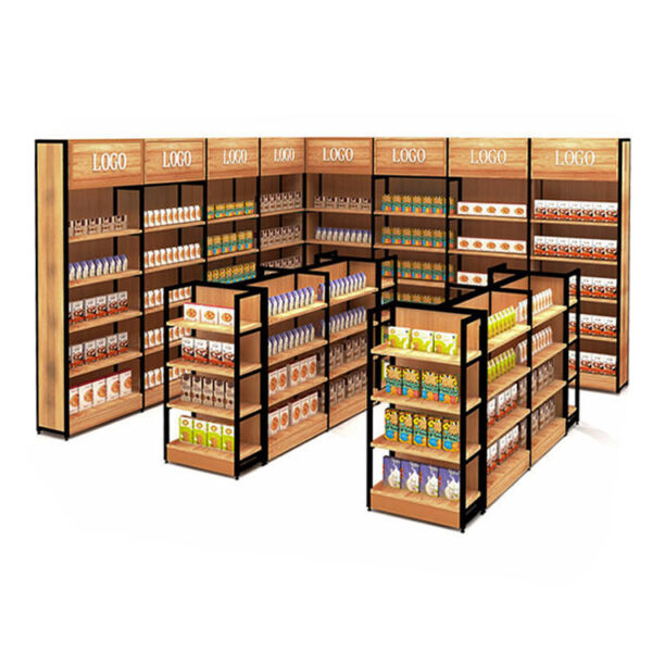 Etagère de Magasin Présentoir Acier Réglable Commercial Bois Métallique Etagères Long Stand (1) Etagère de magasin Présentoir Acier Réglable Commercial Bois Métallique Etagère Long Stand Rack