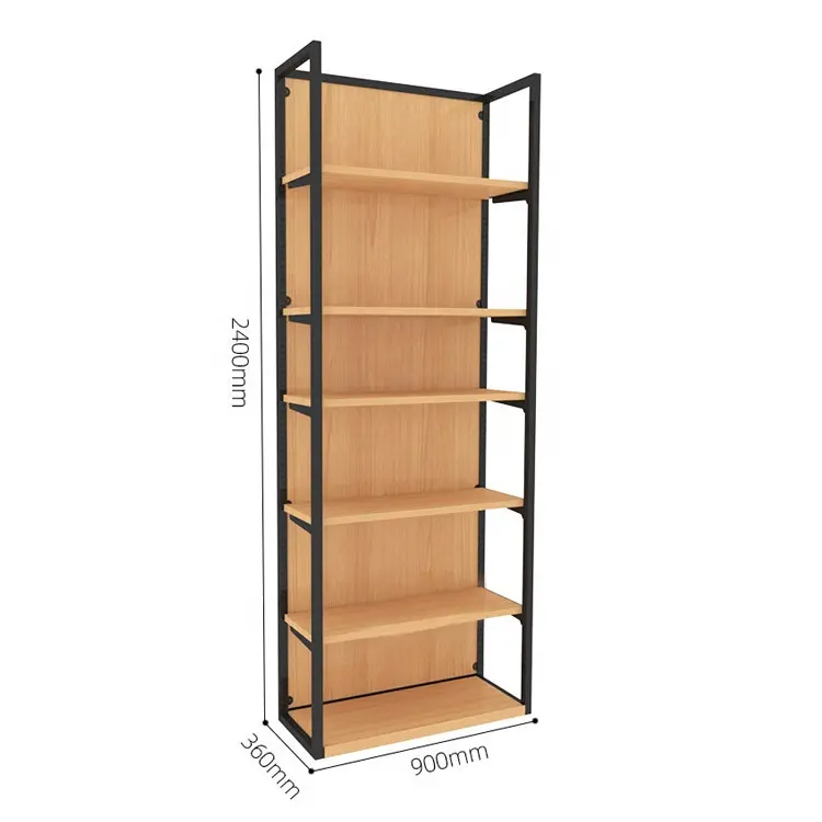 Shop Shelf Display Rack Steel Adjustable Commercial Wooden Metal Shelving Long Stand Rack