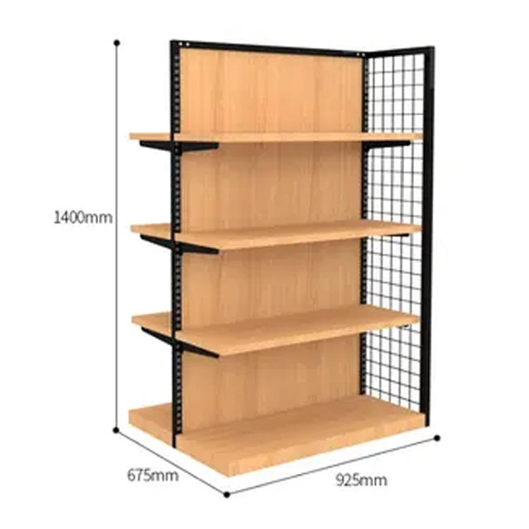 Supermarket Store Wooden Steel Shelf Iron Shelves Rack