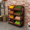 Wooden Metal Shelf Rack Fruits Vegetable Display Steel For Supermarket Retail Store Shop