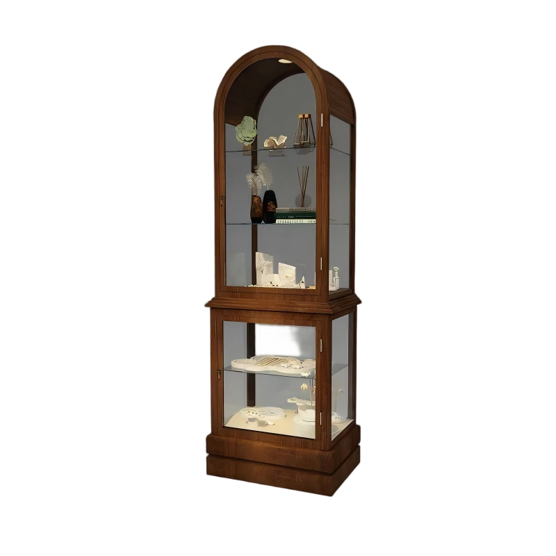 narrow curio cabinet with glass doors Manufacturer | Custom Design & Factory Price
