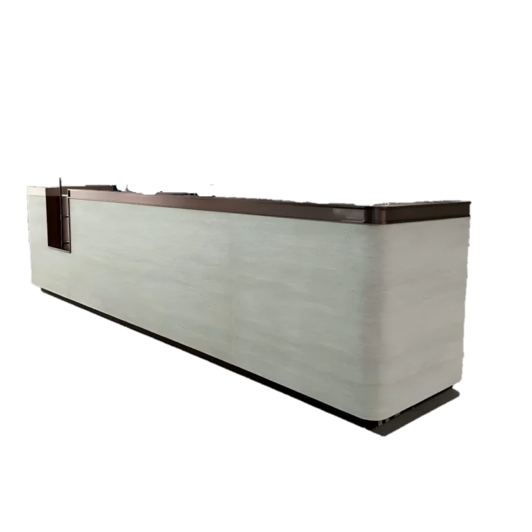 Fabricante de Mostrador de Recepción en Travertino Moderno | Diseño Personalizado y Precio de Fábrica