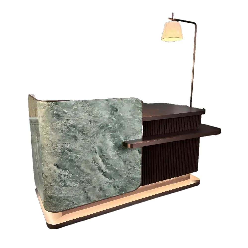 Luxury Green Marble Reception Desk Manufacturer | Custom Design & Factory Price