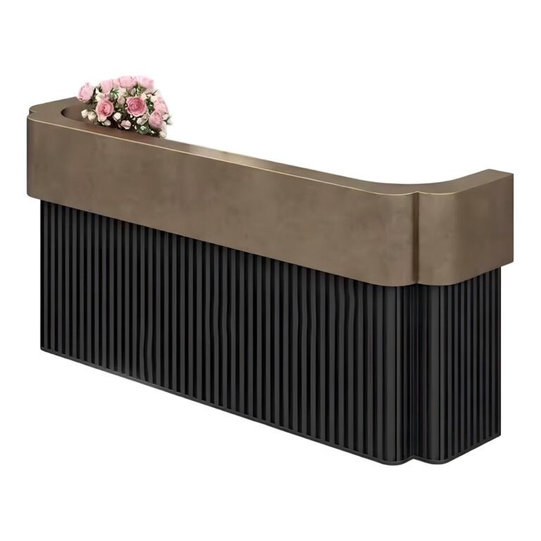 Fabricante de mostradores de recepción estriados negros | Diseño personalizado y precio de fábrica