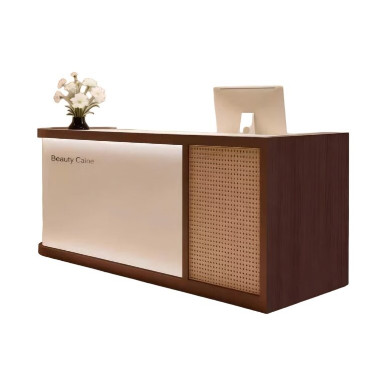 Fabricante de mostradores de recepción de ratán | Diseño personalizado y precio de fábrica