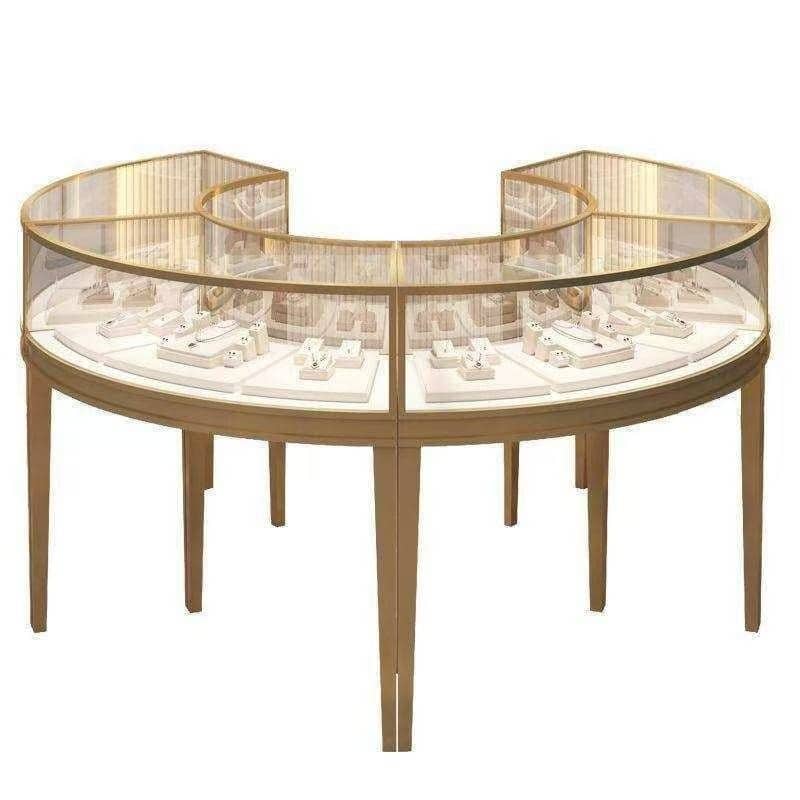 圓形珠寶展示櫃 弧形展示櫃檯製造商|客製設計與工廠直供價格