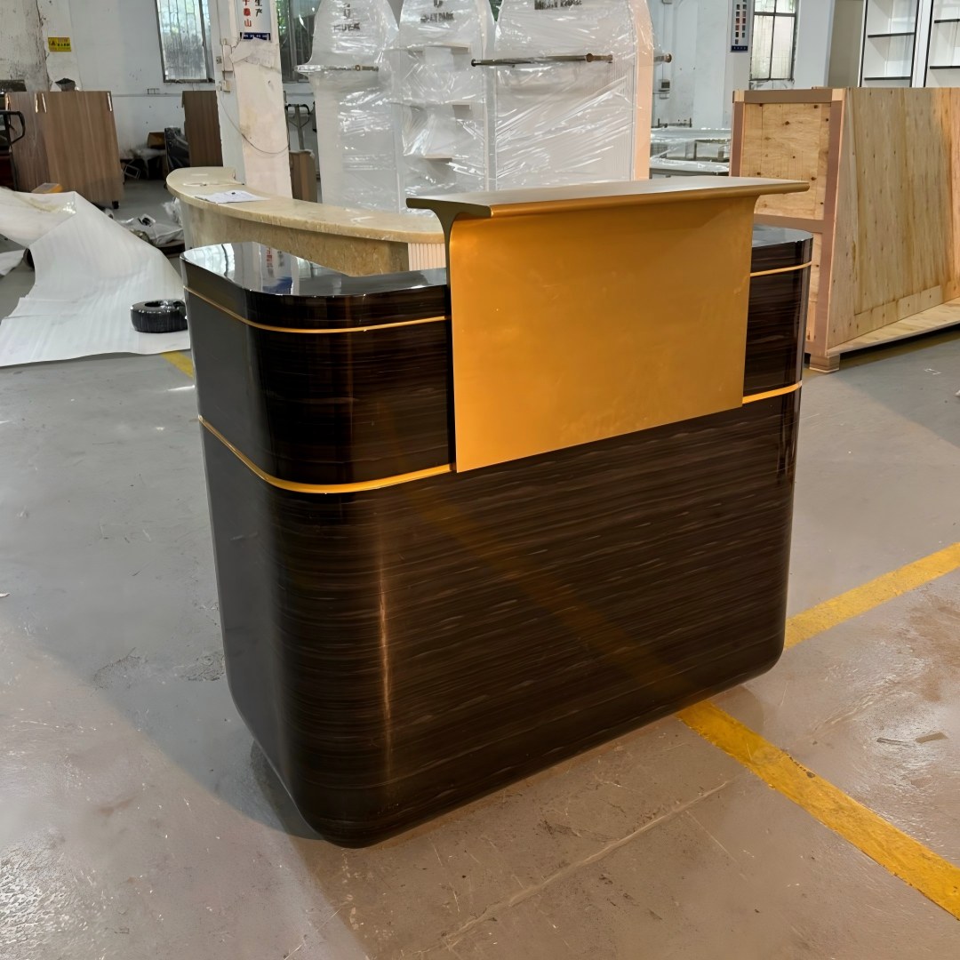 Brown Wood Reception Desk Manufacturer | Custom Design & Factory Price