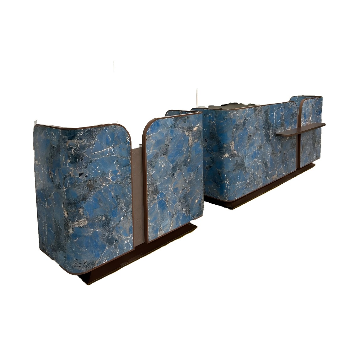 Blue Marble Reception Desk Manufacturer | Custom Design & Factory Price