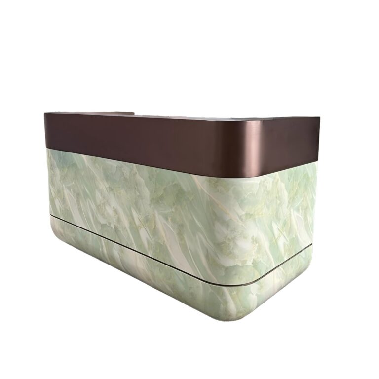 Fabricante de Mostradores de Recepción Verdes | Diseño Personalizado y Precio de Fábrica