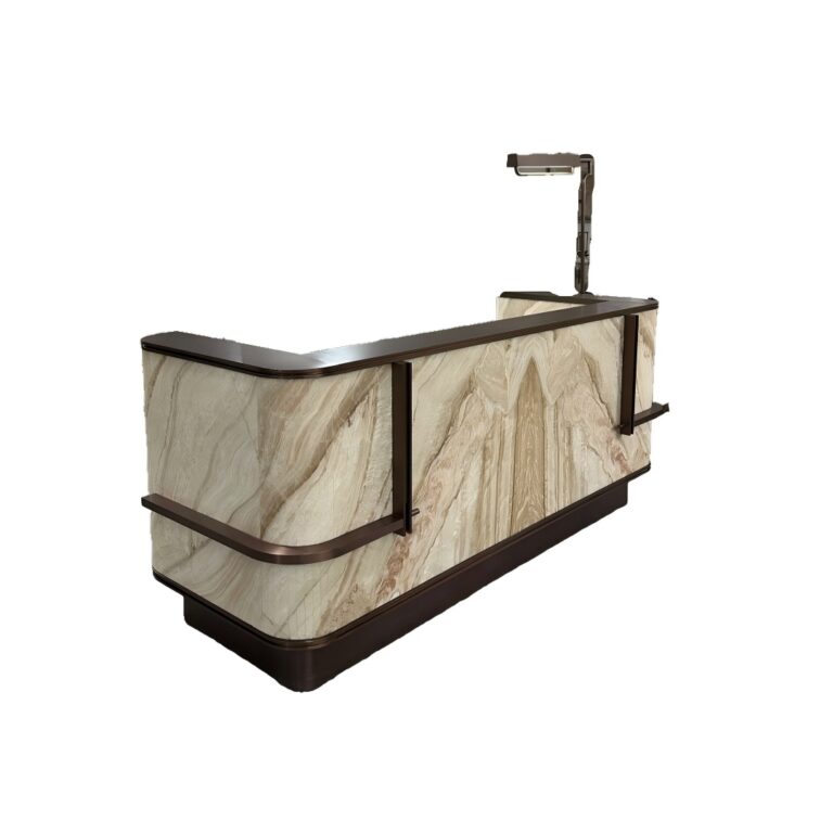 Fabricante de mostradores de recepción frontal | Diseño personalizado y precio de fábrica