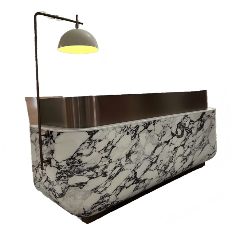 Fabricante de mostrador de recepción de mármol y mostrador de vestíbulo de hotel | Diseño personalizado y precio de fábrica