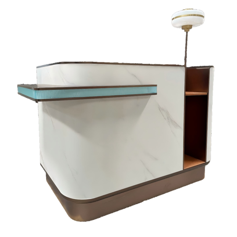 Fabricante de mostradores de recepción de salón en mármol | Diseño personalizado y precio de fábrica
