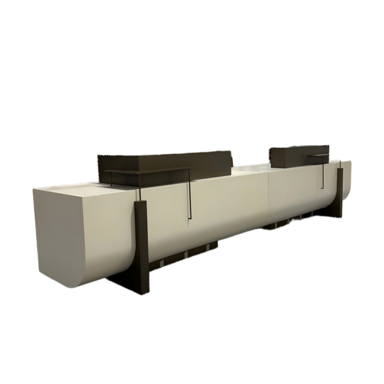 Fabricante de mostradores de recepción de hotel en blanco para lobby | Diseño personalizado y precio de fábrica