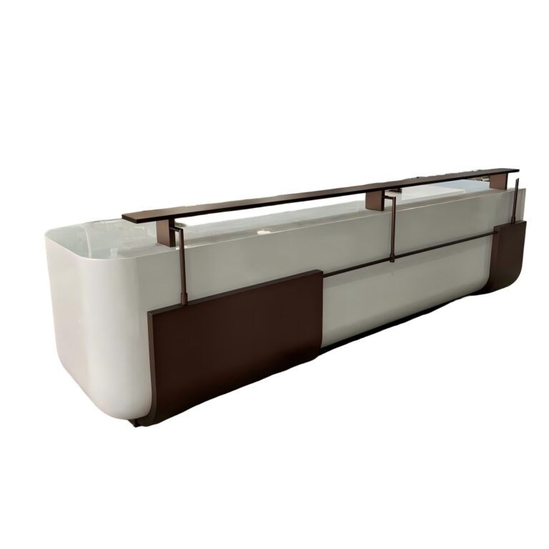 Fabricante de mostradores de recepción de hotel en blanco para lobby | Diseño personalizado y precio de fábrica