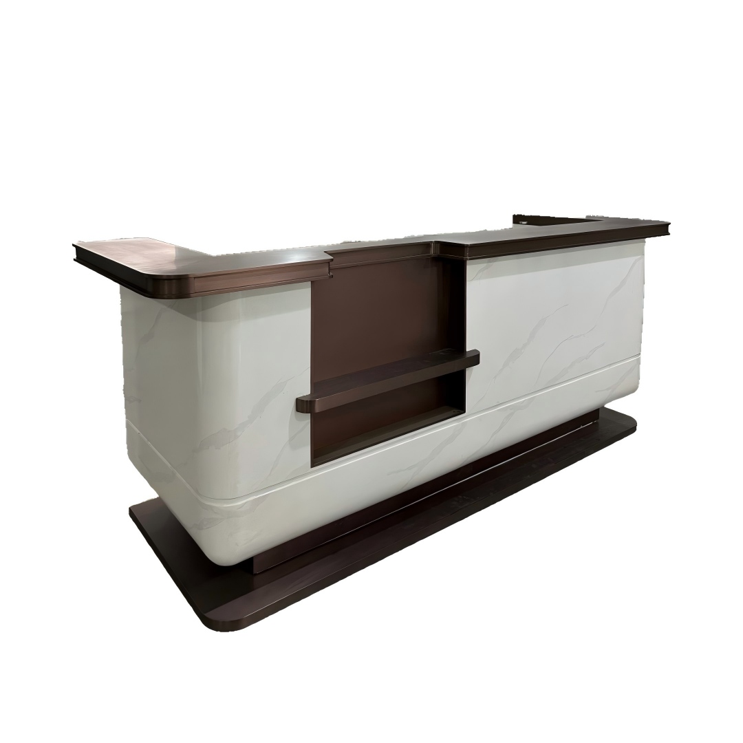 White Marble Reception Counter Manufacturer | Custom Design & Factory Price
