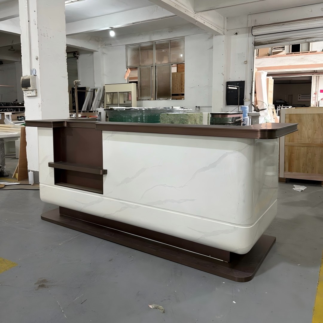 White Marble Reception Counter Manufacturer | Custom Design & Factory Price