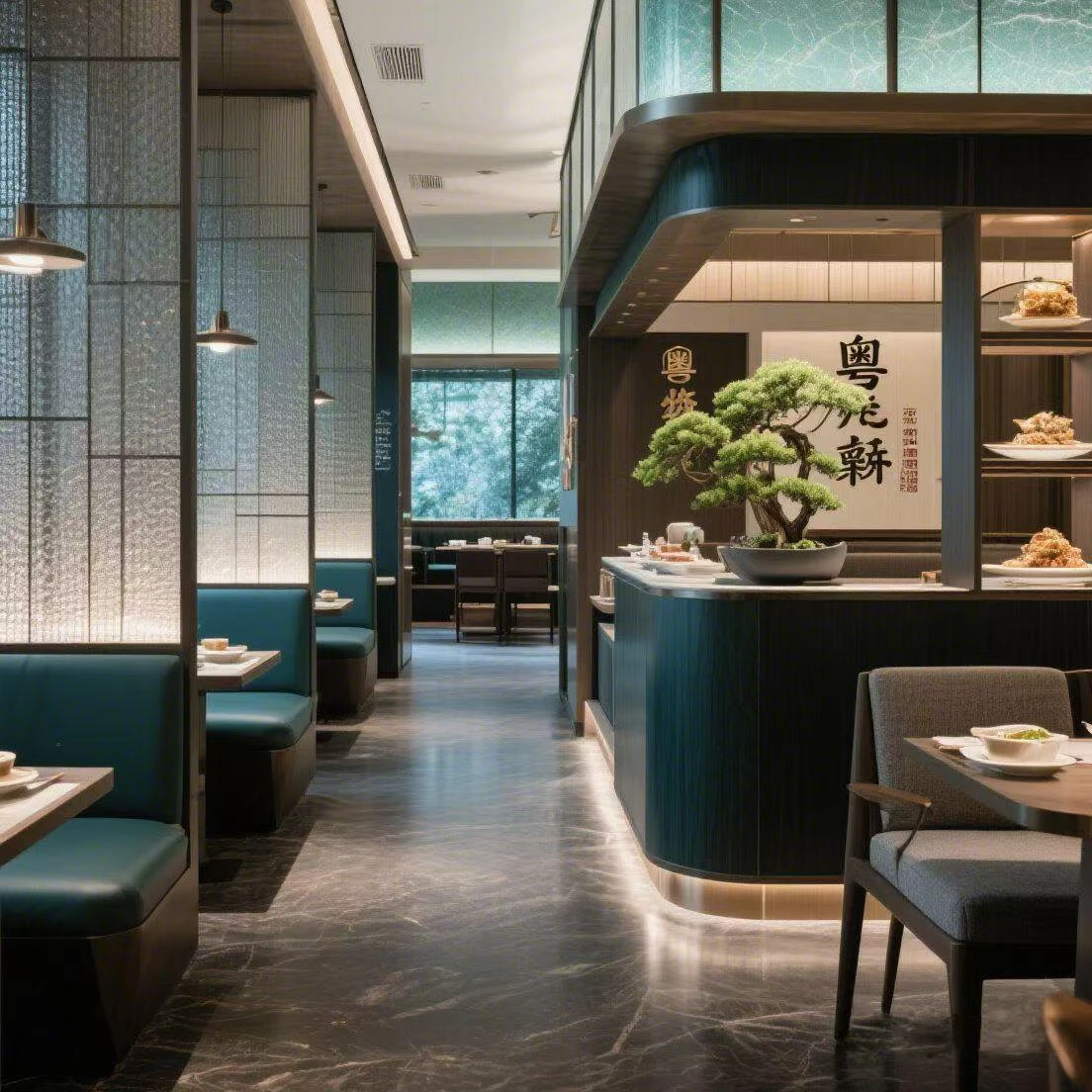 Diseño de interiores de restaurante