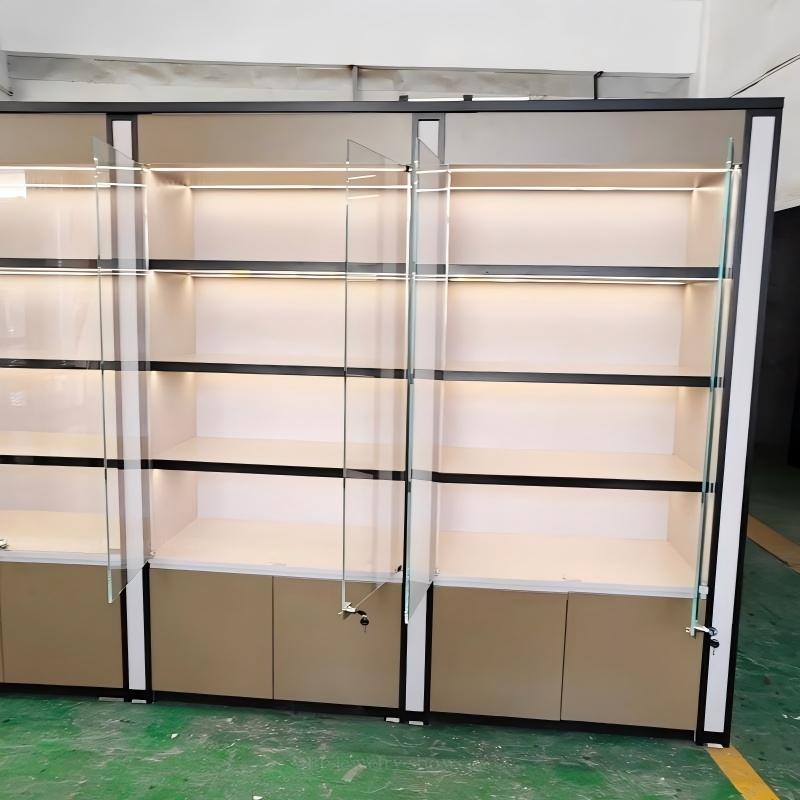 Lockable Display Cabinet — Optical Eyewear Showcase with LED Lighting