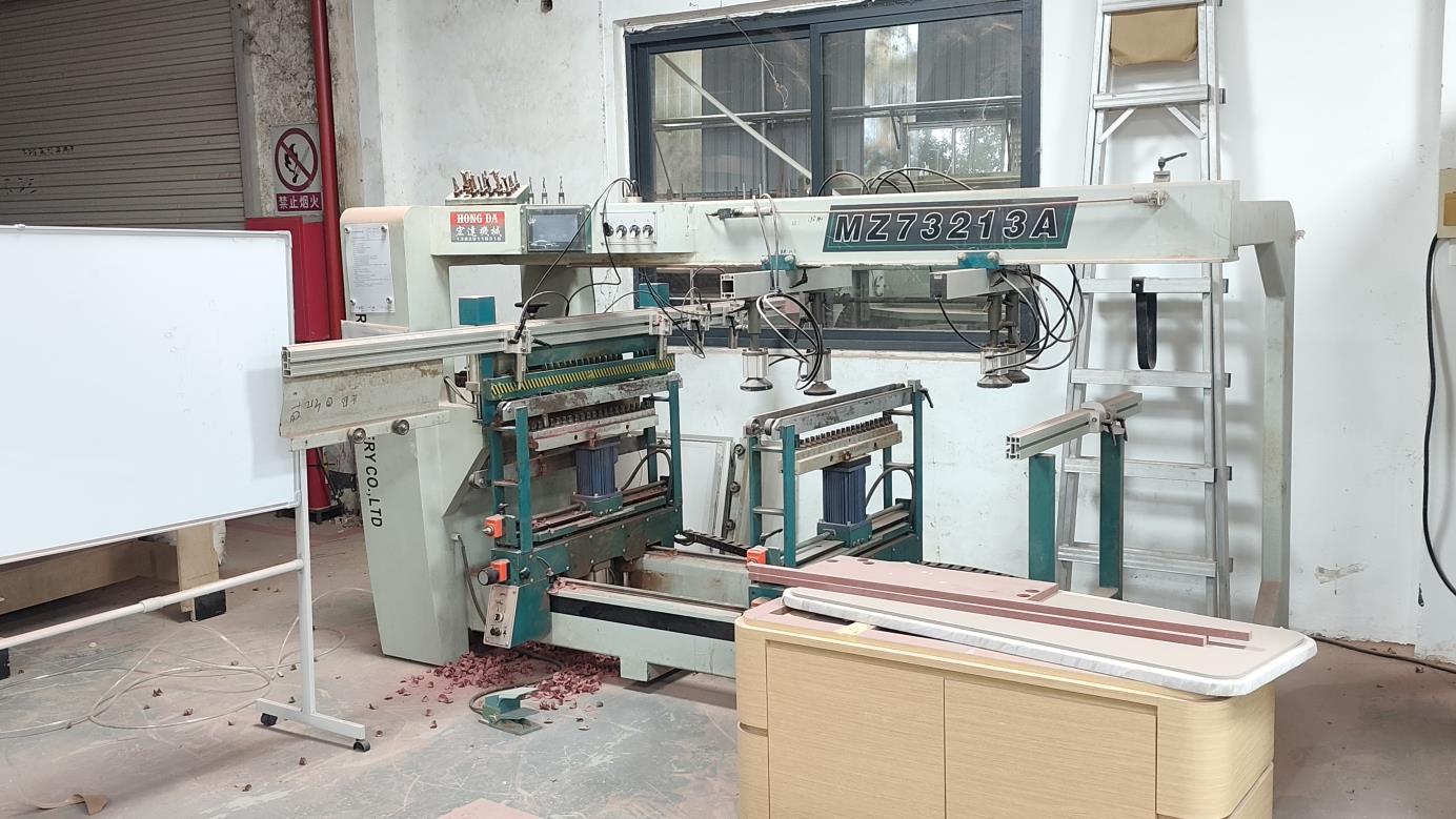 gang drilling machine drilling display case cabinet sides